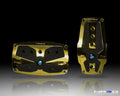NRG Chrome Gold Automatic Brushed Aluminum Sport Pedal with Black Rubber Inserts Universal