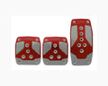 NRG Red with Silver Carbon Manual Aluminum Sport Pedal Universal