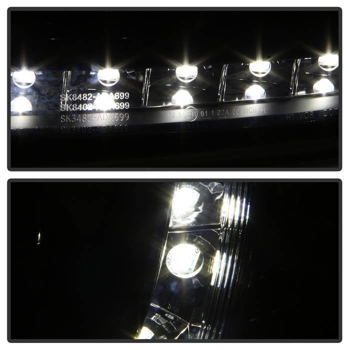 Spyder Audi A6 02-04 Projector Headlights Halogen Model Only - DRL Black PRO-YD-ADA601-DRL-BK 5008657