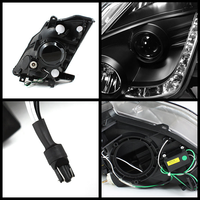 Spyder Nissan 350Z 03-05 Projector Headlights Halogen Model Only - DRL Black PRO-YD-N350Z02-DRL-BK 5064738
