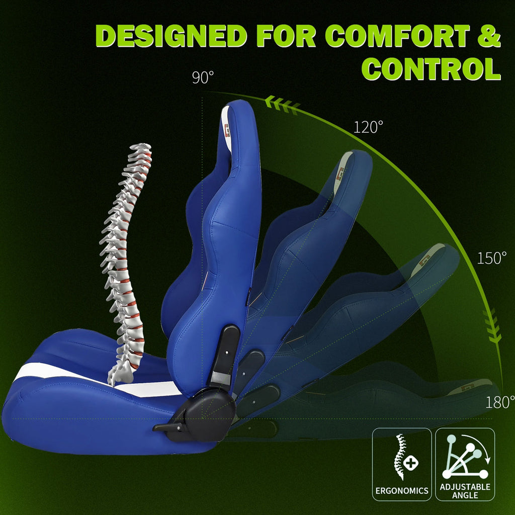 Universal Reclinable Left Driver Side Racing Seat Dual Slider