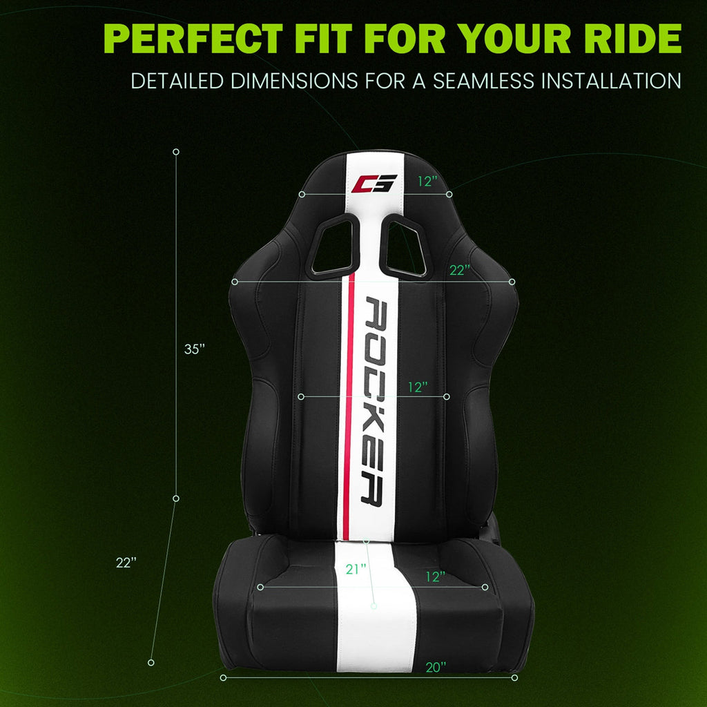 Universal Racing Seat Dual Slider PU Carbon Leather