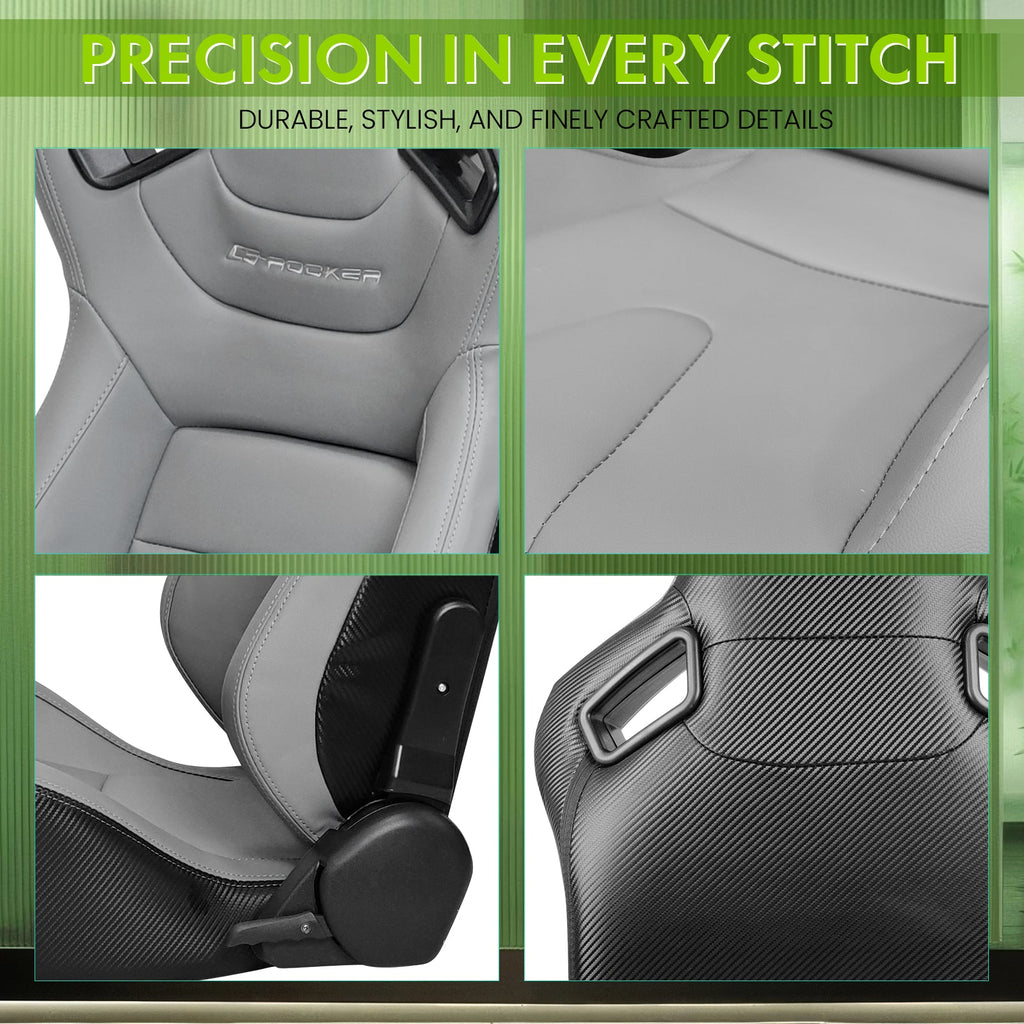 Universal Reclinable Left Driver Side Racing Seat Dual Slider