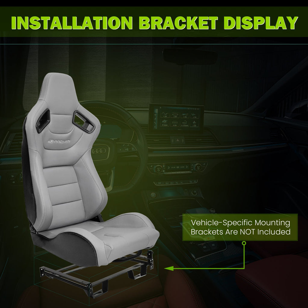 Universal Reclinable Left Driver Side Racing Seat Dual Slider