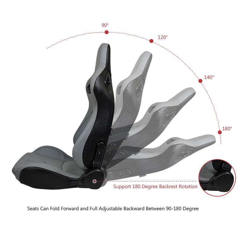 Universal Reclinable Left Driver Side Racing Seat Dual Slider