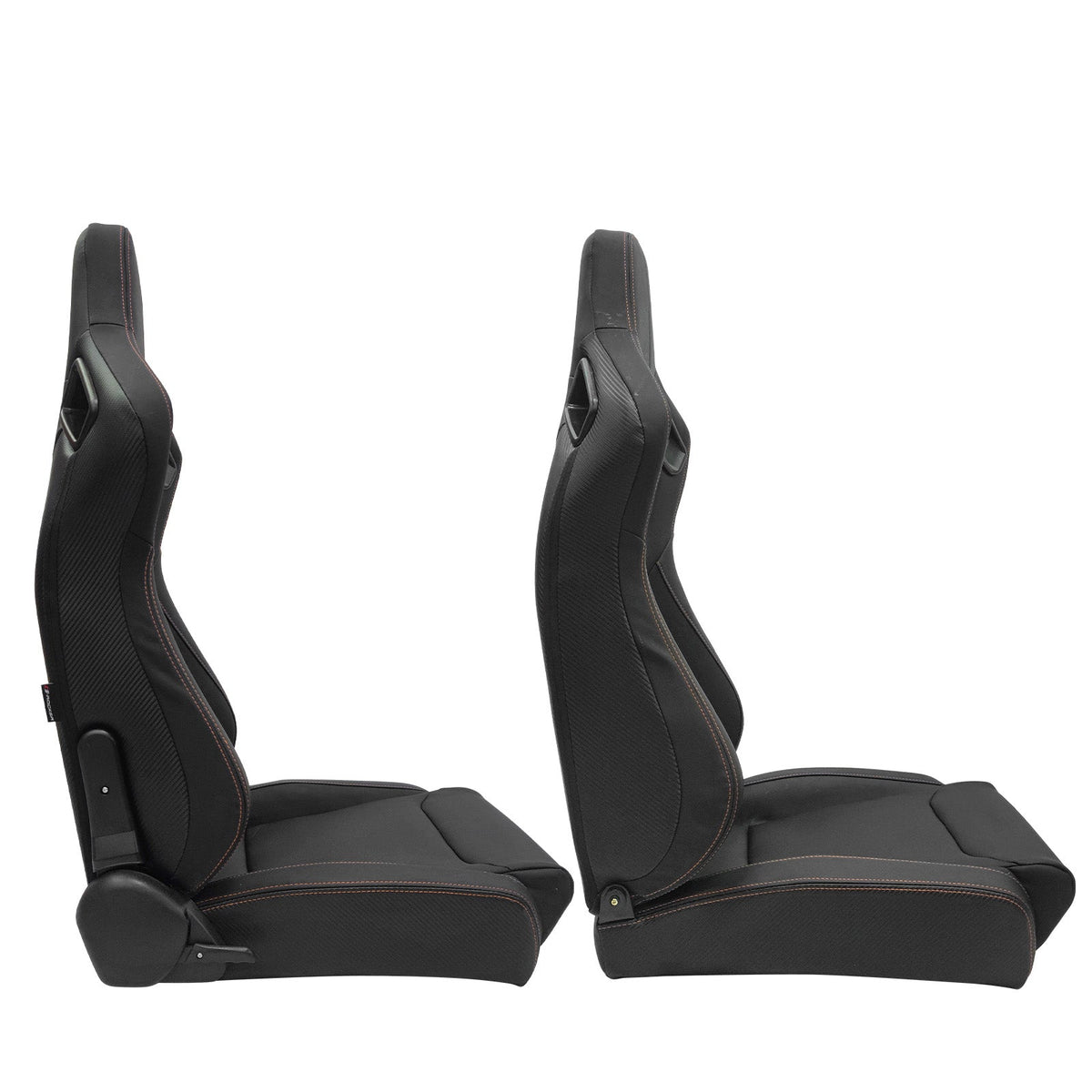 Universal Color Bezel Racing Seat Dual Slider PU Carbon Leather