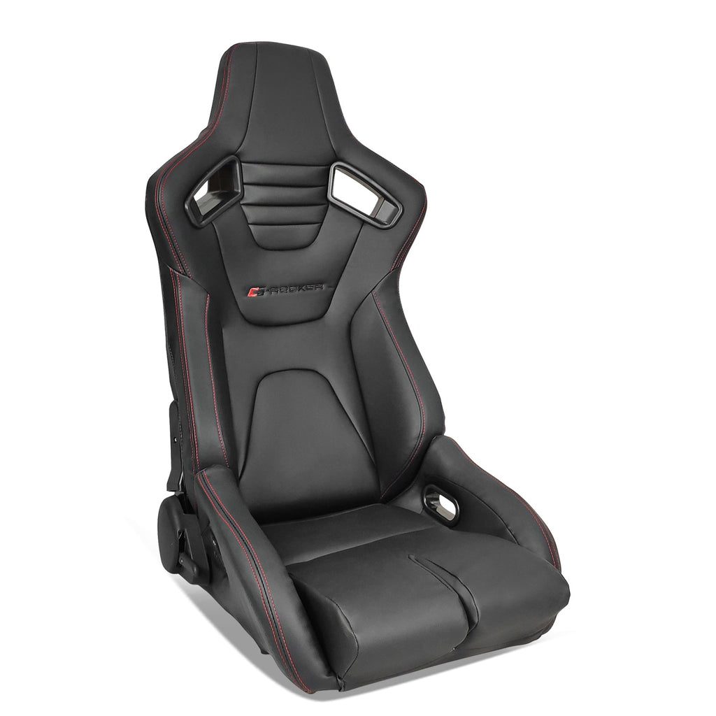Universal Reclinable Bucket Racing Seat Dual Slider PU Carbon Leather