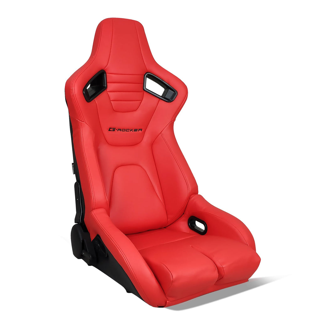 Universal Reclinable Bucket Racing Seat Dual Slider PU Carbon Leather