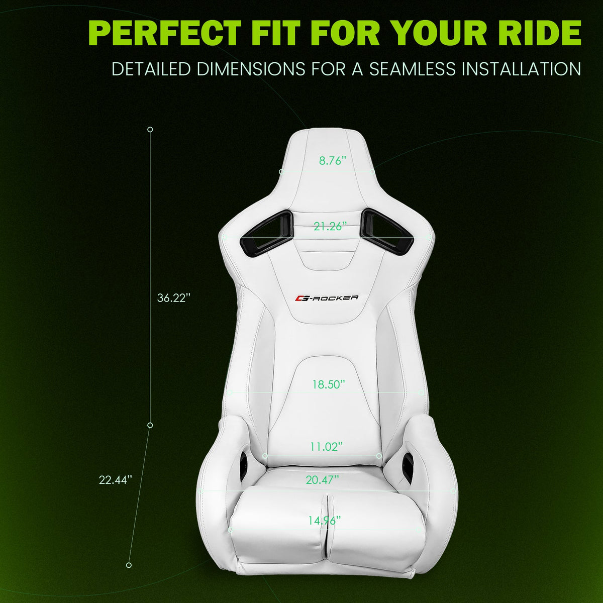 Universal Reclinable Bucket Racing Seat Dual Slider PU Carbon Leather