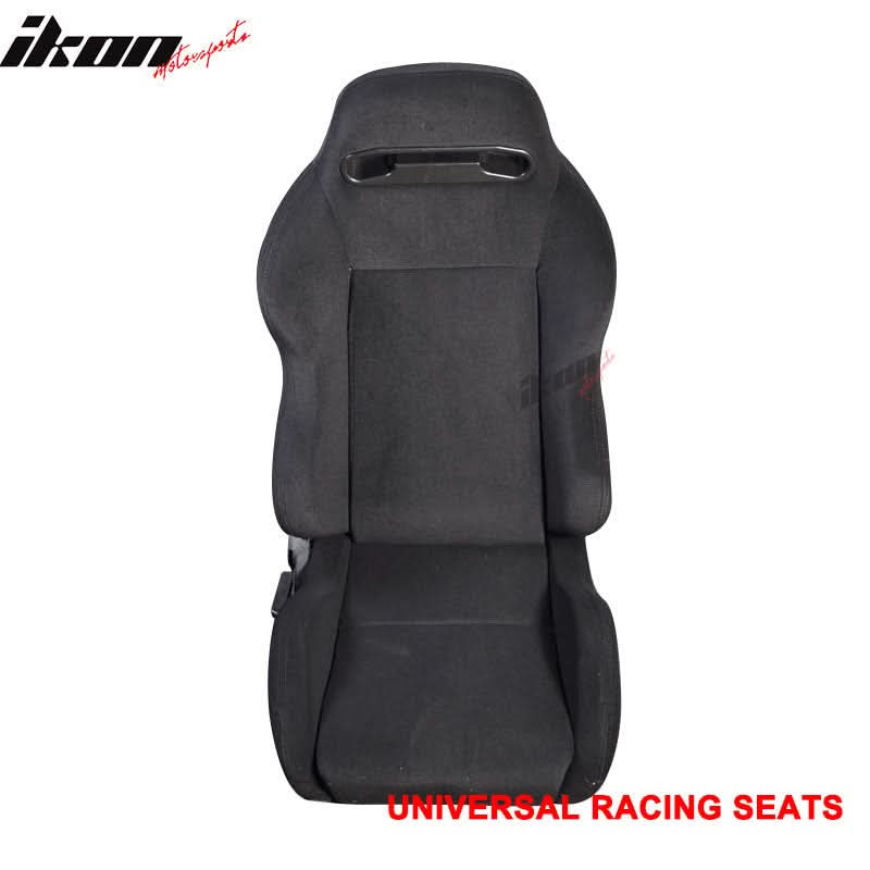 Universal Rco Cloth All Black Racing Seats(Pair)