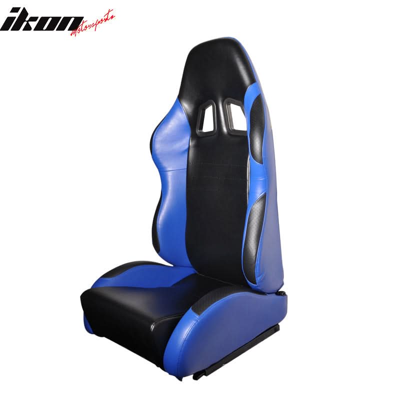 Universal Black Blue PVC Leather Passenger Side Racing Seats Slider