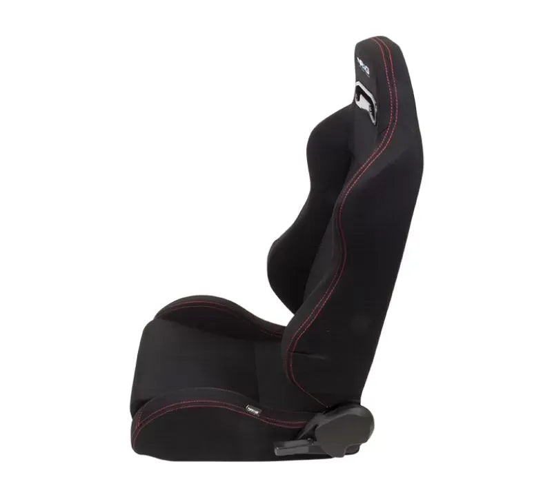 NRG Type-R Cloth Sport Seat Black with Red Stitching
