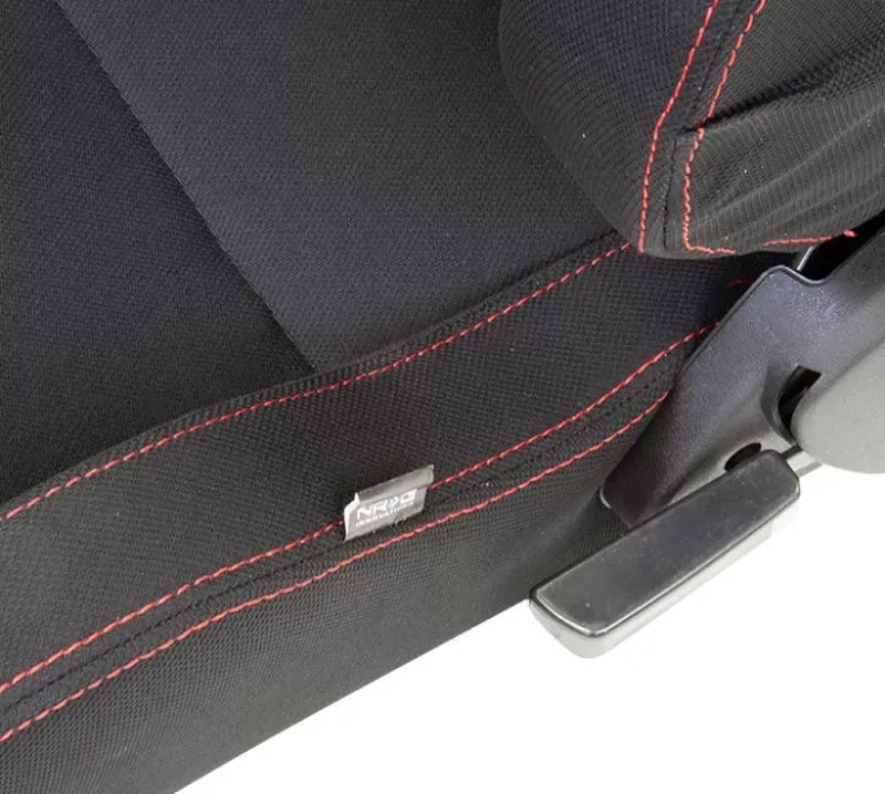 NRG Type-R Cloth Sport Seat Black with Red Stitching