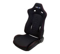 NRG The Arrow Sports Seat Black Cloth with Red Stitching