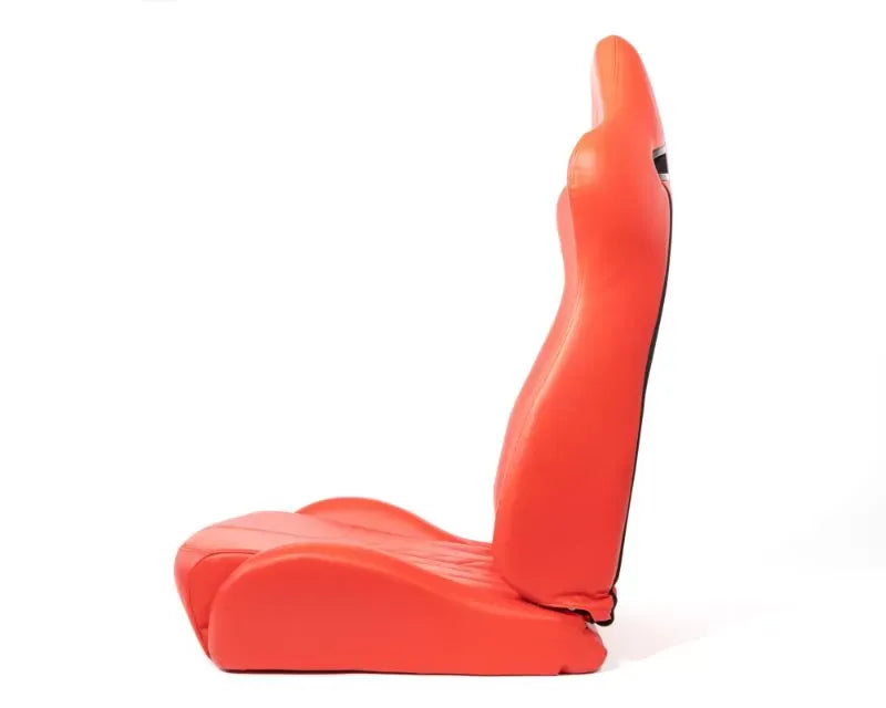 NRG The Arrow Sports Seat Vinyl  Red with Red Stitching