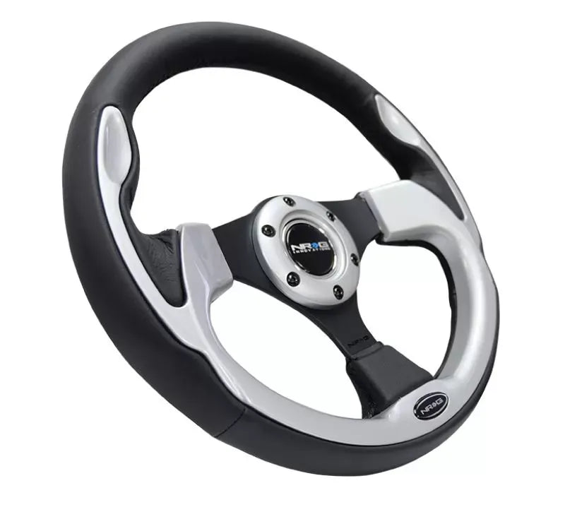 NRG Reinforced Sport Steering Wheel 320mm Silver Trim