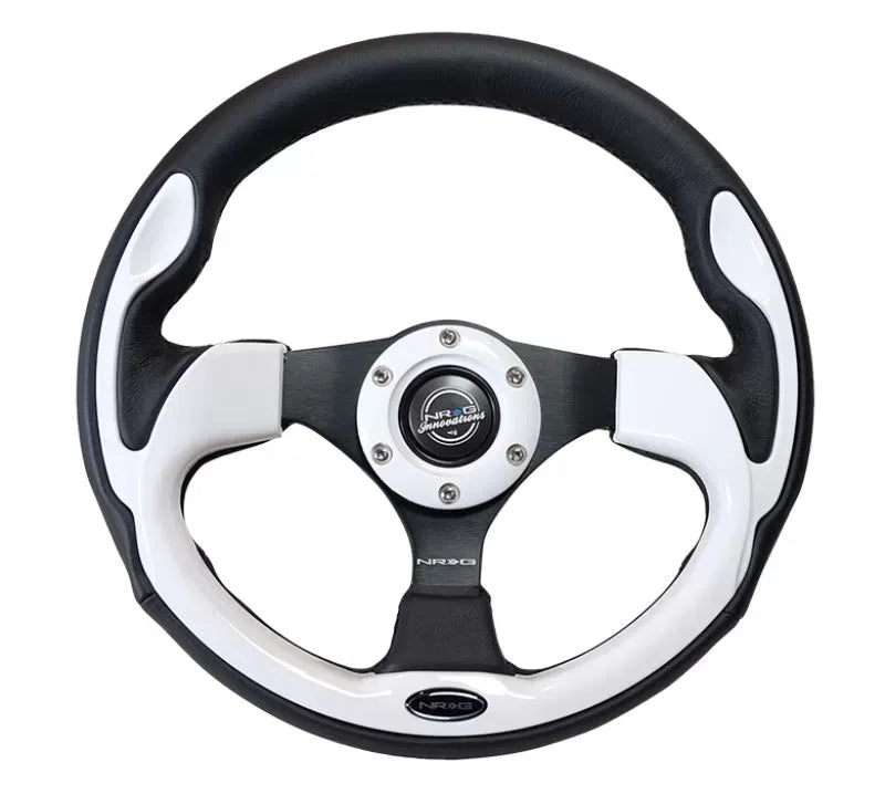 NRG Reinforced Sport Steering Wheel 320mm White Trim