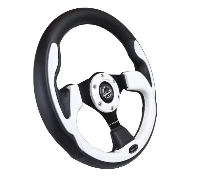 NRG Reinforced Sport Steering Wheel 320mm White Trim