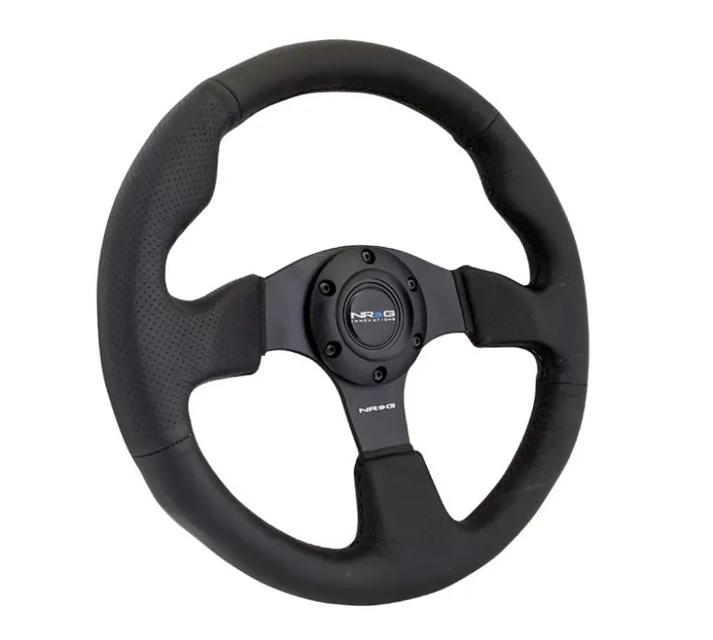 NRG Reinforced Steering Wheel 320mm Leather Steering Wheel Red Stitch