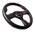 NRG Reinforced Steering Wheel 320mm Sport Leather Steering Wheel Red Stitch