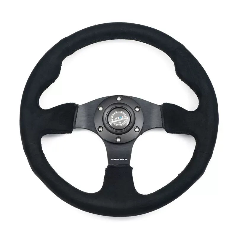 NRG Reinforced Steering Wheel 320mm Alcantara Steering Wheel Black Stitch