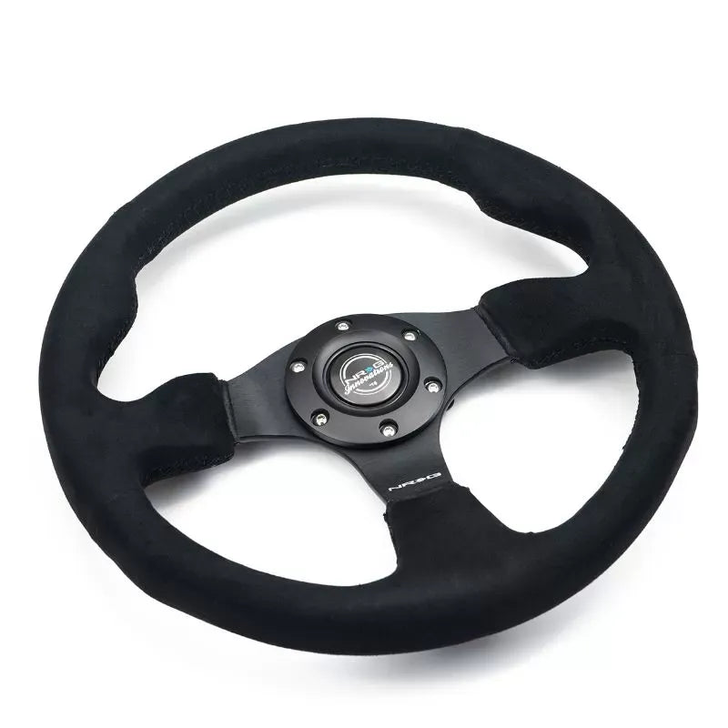 NRG Reinforced Steering Wheel 320mm Alcantara Steering Wheel Black Stitch
