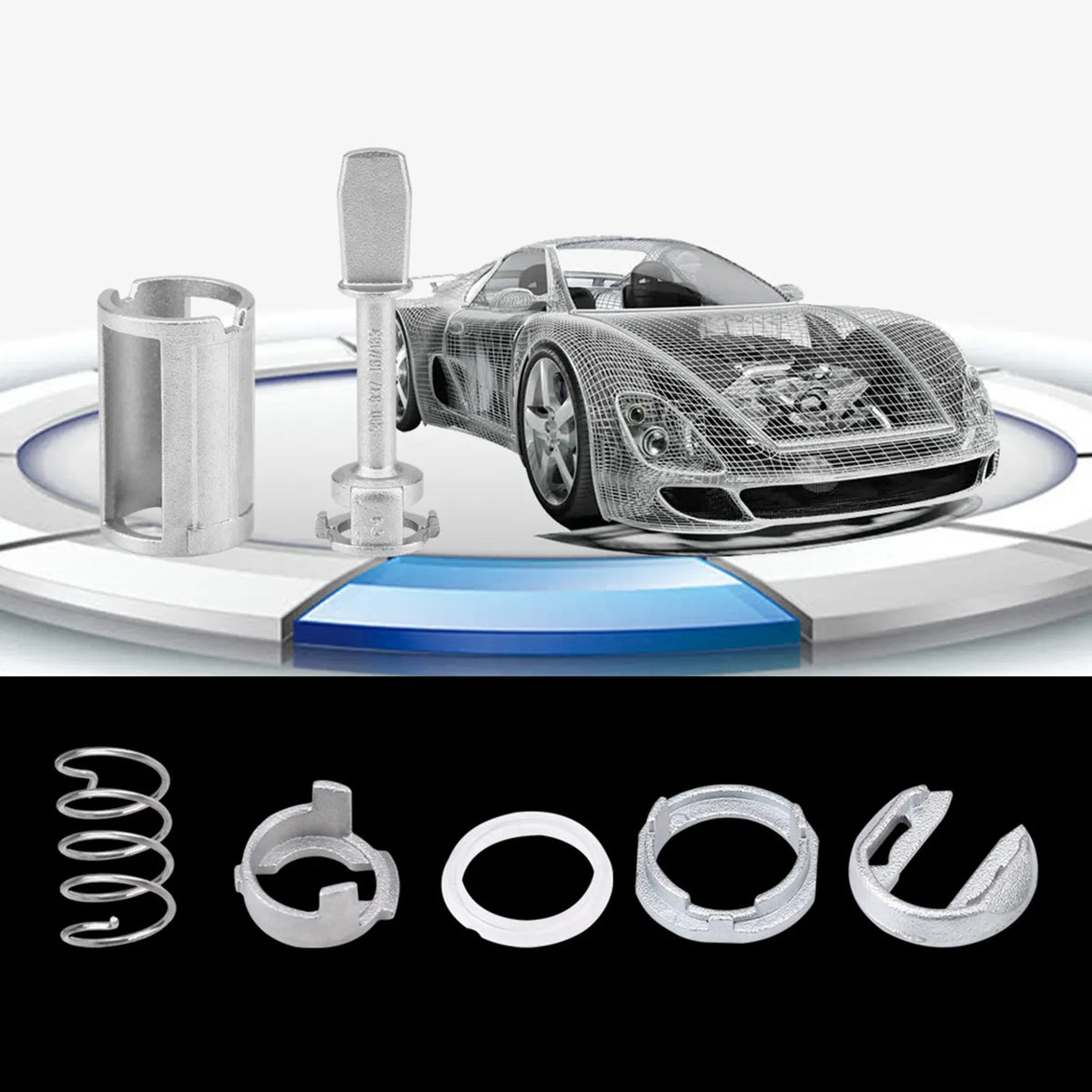 VW Passat, SEAT Toledo / Leon / Arosa & VW Lupo Front Left & Right Door Lock Cylinder Repair Kit 1995 - 2006 (Replaces 3B0 837 167 / 168)
