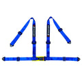 Universal Blue 4 Point Buckle Racing Seat Belt Harness Nylon