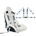 Universal Gray 4 Point Buckle Racing Seat Belt Harness Nylon