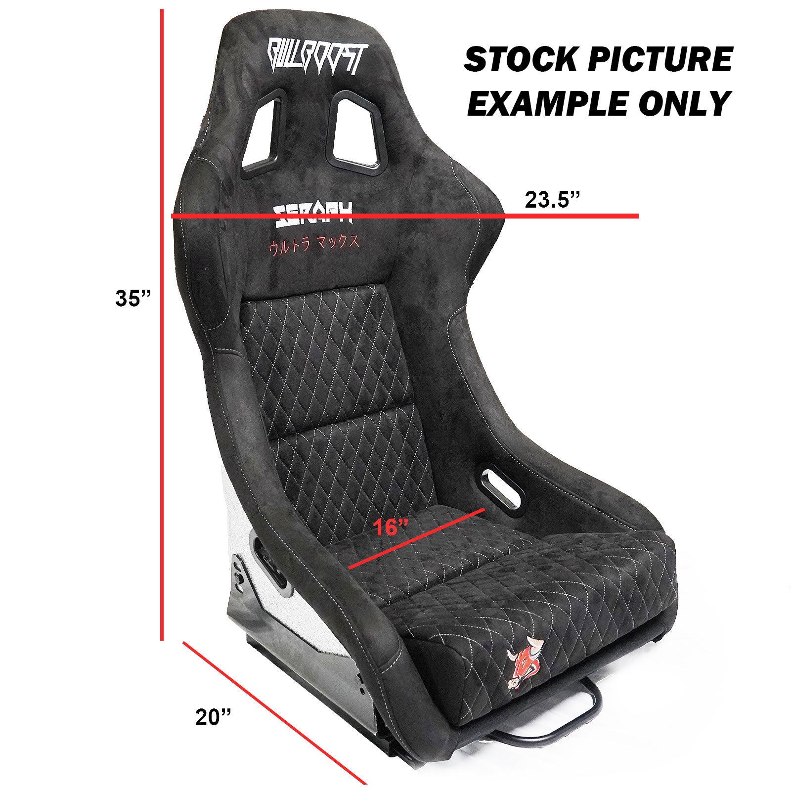 Blue Bull Boost Adjustable Racing Lowered Ultra Max Bucket Seat with Slider Rails