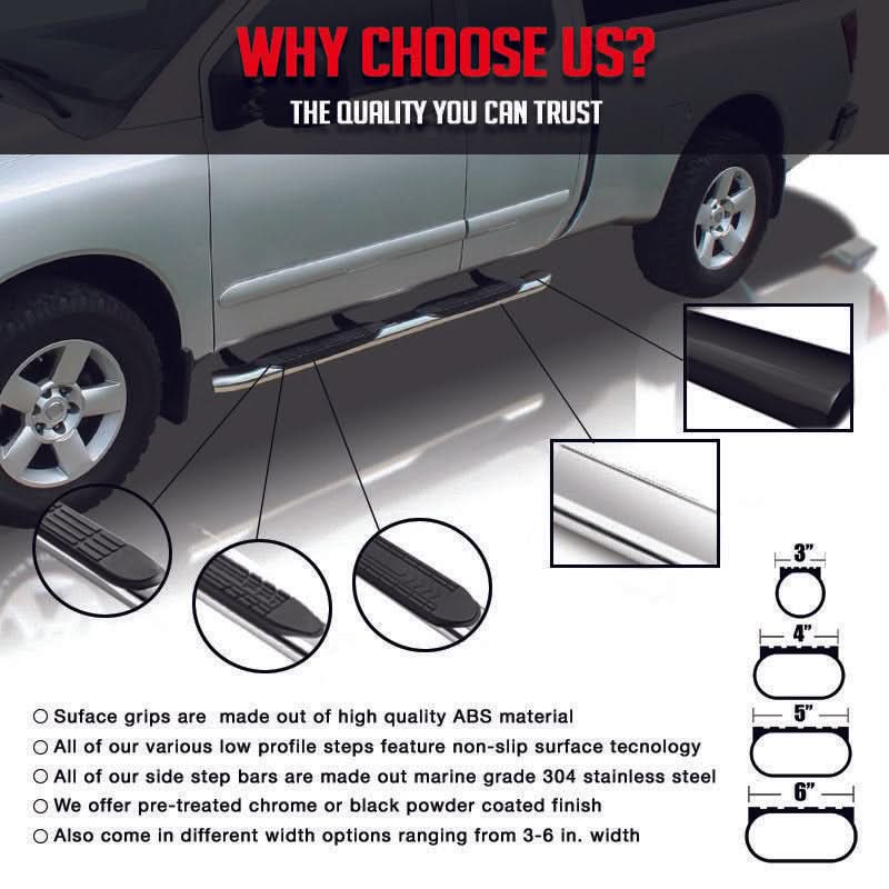 2007-2018 Silverado Sierra Extended Cab 6In Running Board Stainless