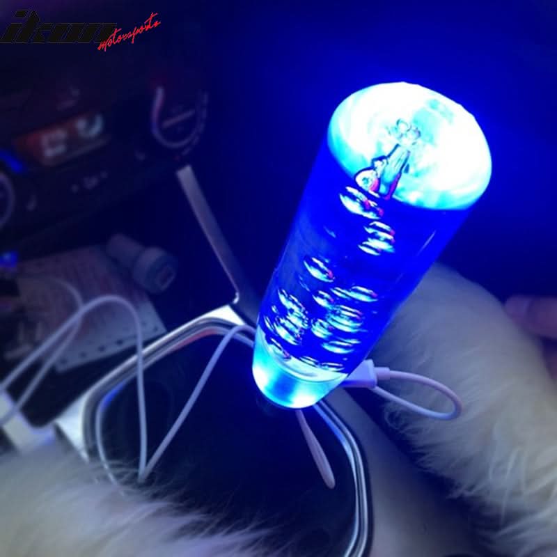 Universal Crystal Bubble LED knob Shifter Head Manual Gear Shifter