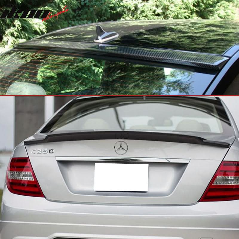 2008-2014 Benz C-Class W204 AMG Style Roof Trunk Spoiler Carbon Fiber