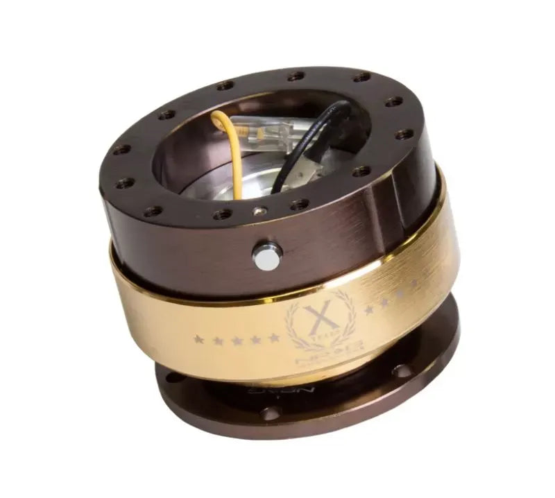 NRG Quick Release Gen 2.0 Bronze Body Chrome Gold Ring