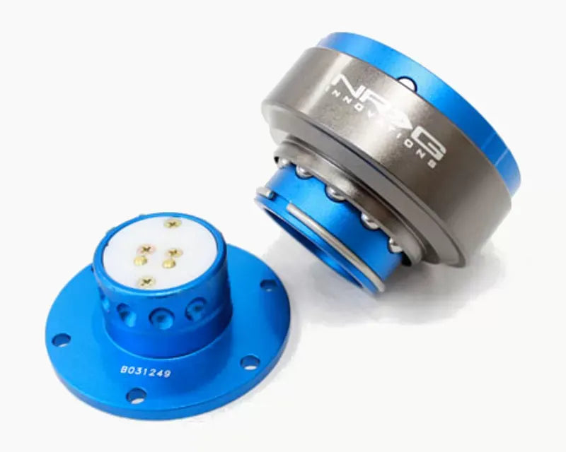 NRG Quick Release Gen 2.0 5-Hole Blue Body Titanium Chrome Ring
