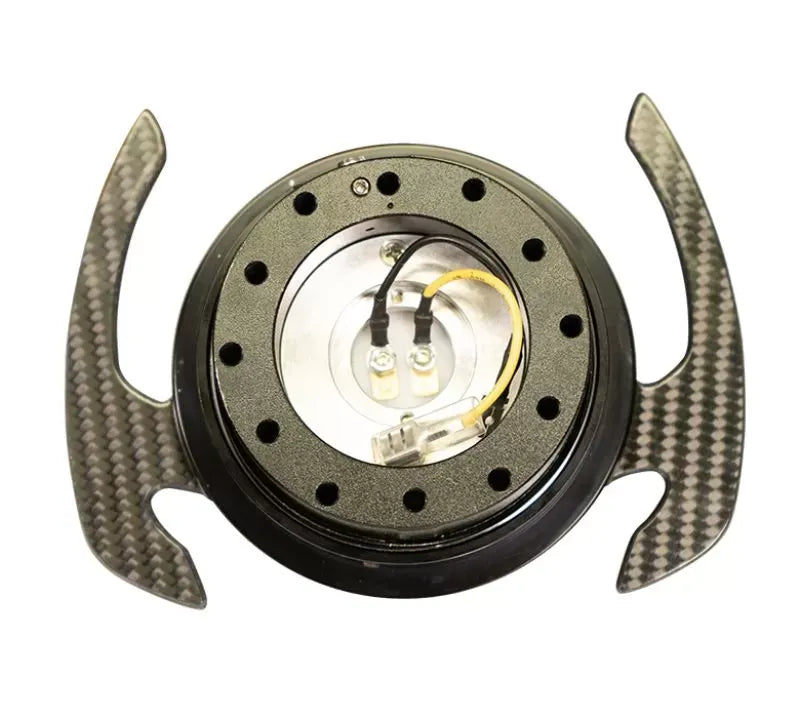 NRG Quick Release Gen 4.0 Black Body Black Ring with Carbon Fiber Handles