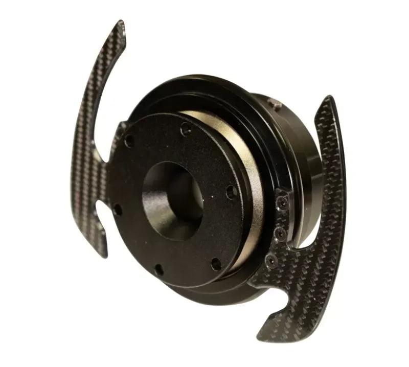NRG Quick Release Gen 4.0 Black Body Black Ring with Carbon Fiber Handles