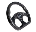 NRG Carbon Fiber Steering Wheel 320mm Flat Bottom Shinny Black Light Tone