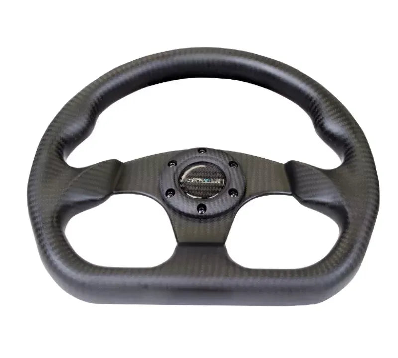 NRG Carbon Fiber Steering Wheel 320mm Flat Bottom Matte Black