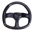NRG Carbon Fiber Steering Wheel 320mm Flat Bottom Black stitching
