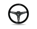 NRG Black Paint Grip 3 Black Spokes 350mm Classic Wood Grain Wheel Universal
