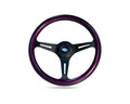 NRG Purple Pearl Flake Paint 3 Black Spokes 350mm Classic Wood Grain Wheel Universal