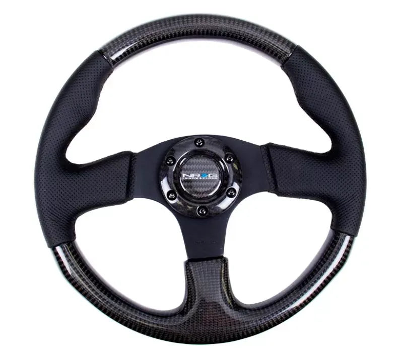 NRG Carbon Fiber Steering Wheel 315mm Leather Black Stitching