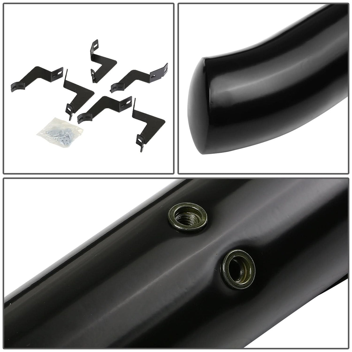 2007-2020 Toyota Tundra Double Cab 3" Round Nerf Bars - Black