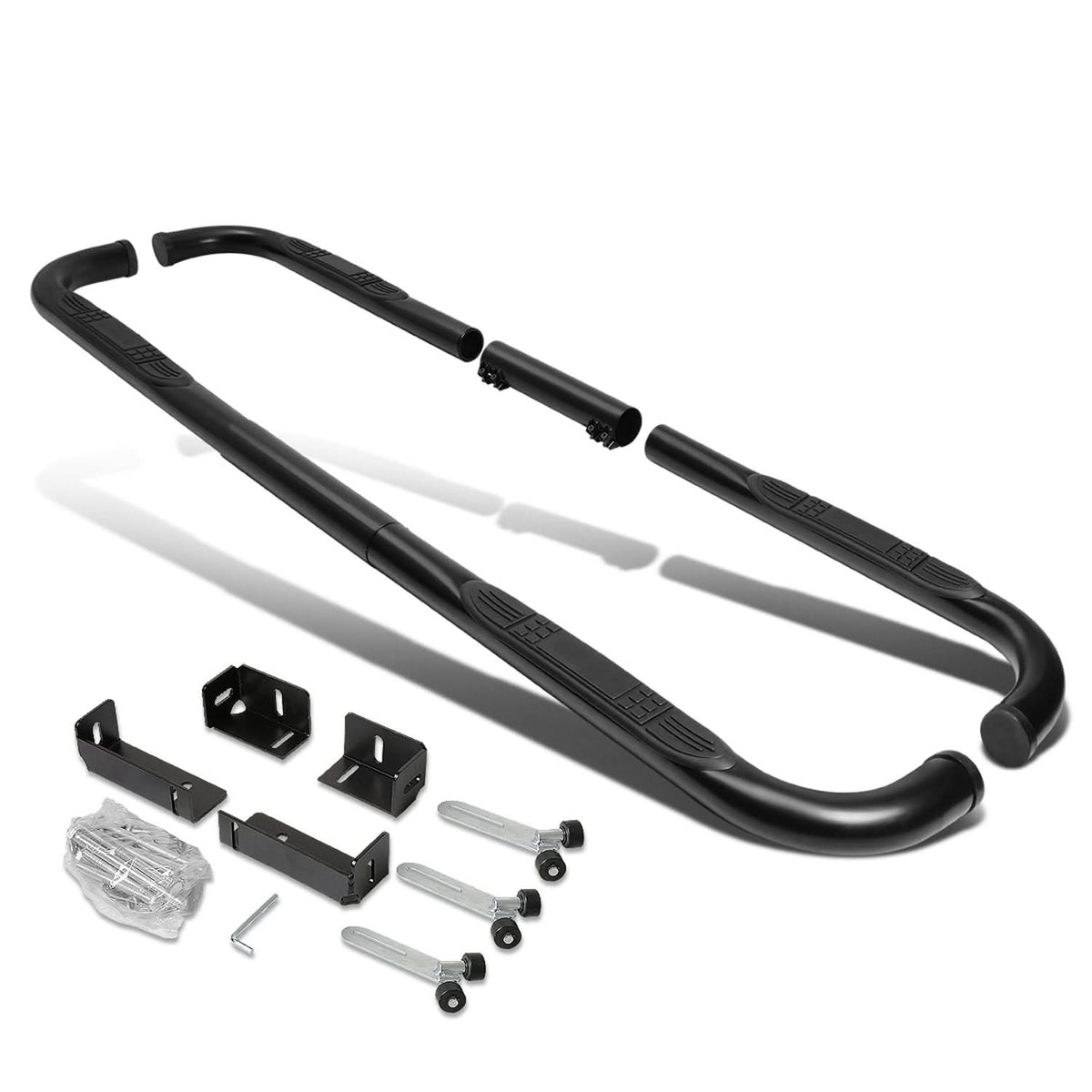 Universal 3" Round Nerf Bar / Step Bar - 90 Degree - Black