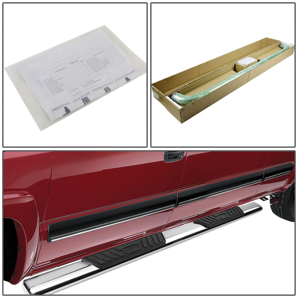 99-14 Chevrolet Silverado GMC Sierra 5" Oval Nerf Bars Silver