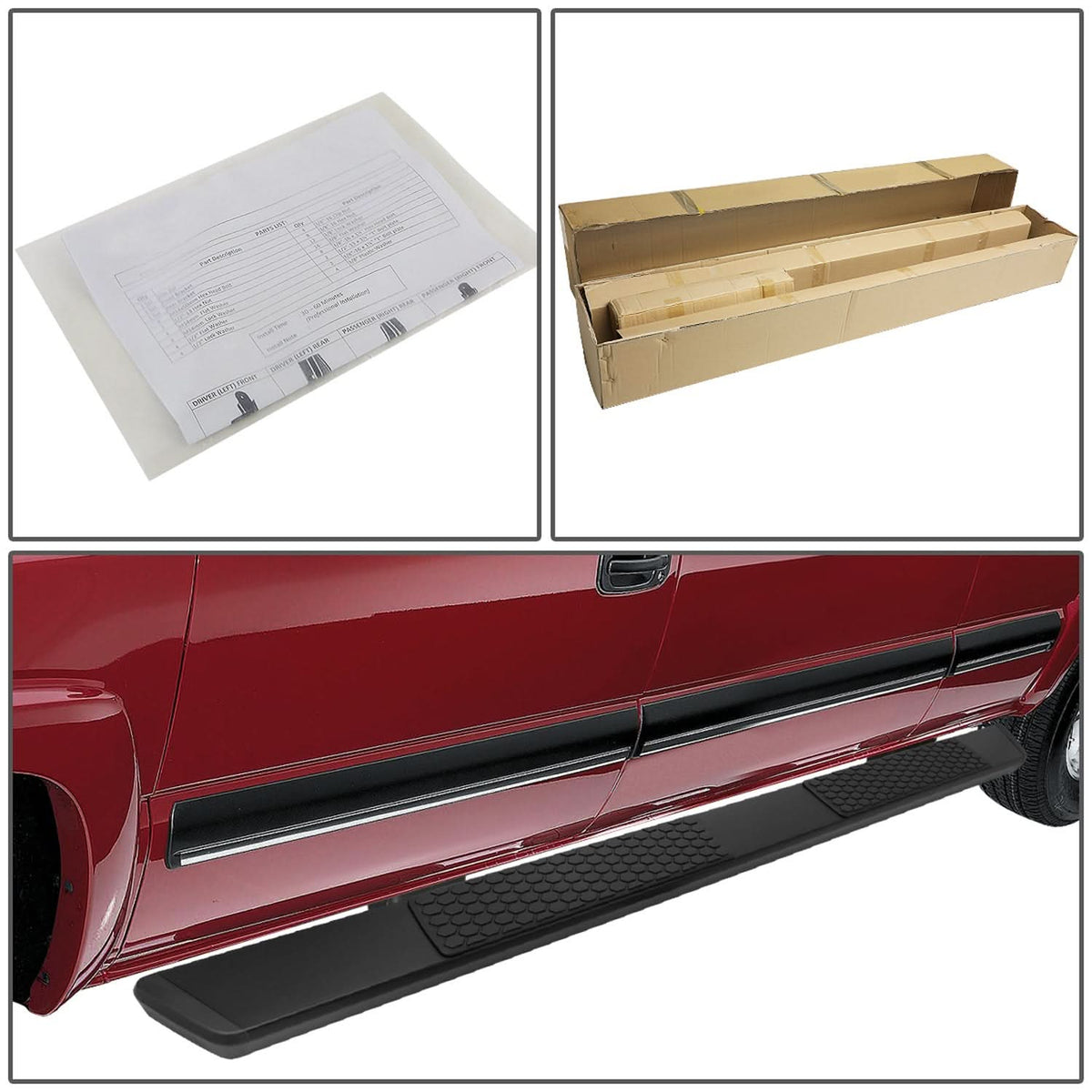 04-14 Ford F-150 Crew Cab 5.5" Honeycomb Nerf Bar Step Bar - Black