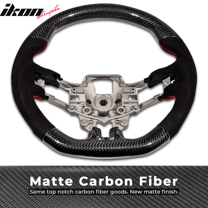 2015-2017 Mustang V1 Matte Steering Wheel Carbon Fiber Synthetic Suede