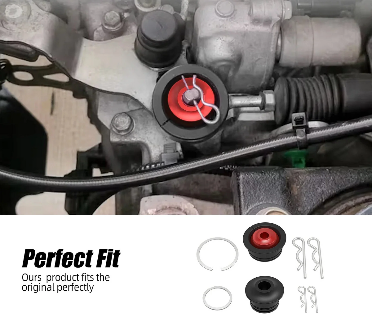 Honda Civic / Civic Si / Civic Type R / Accord / Fit / CR-Z Manual Transmission Billet Aluminium Shifter Cable Bushing Upgrade Kit 2007 - Up