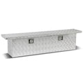 69" Aluminum Crossover Truck Tool Box with Lock and Key - Silver